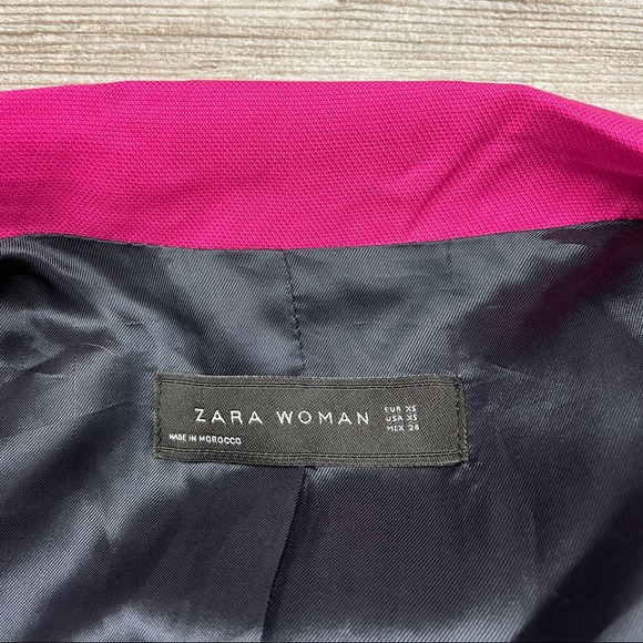 Zara Double Breasted Blazer Fuchsia Size XS // Menswear Inspired - Picture 4 of 8